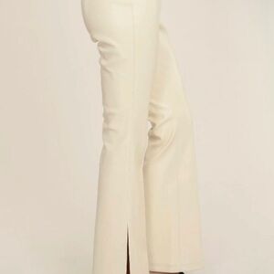 Dolce Cabo Cream faux leather Flare Pants EUC